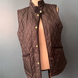 Tahari Quilted Dark Black Vest